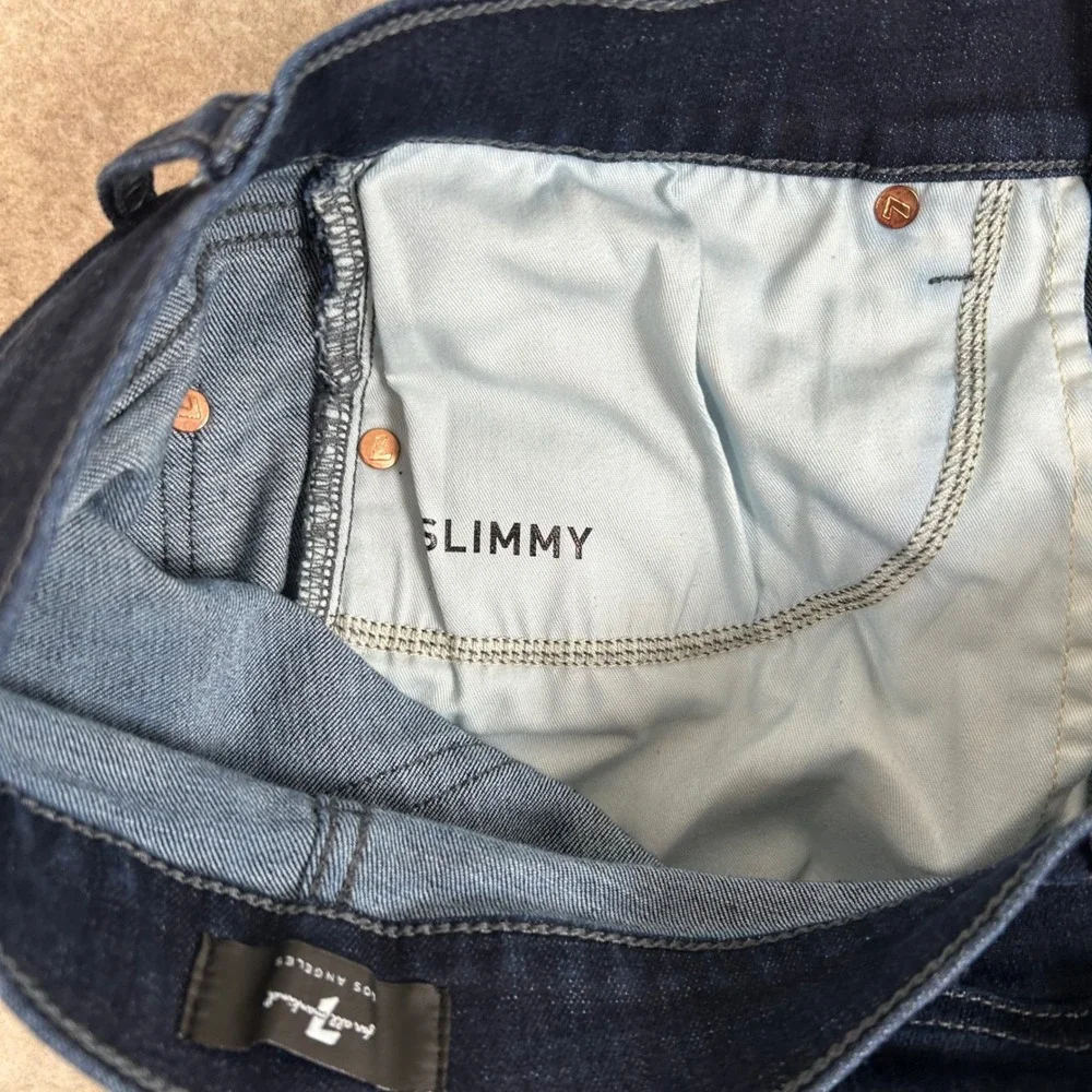 7 For All Mankind Jeans Men 34 Dark Blue Slim Fit Indigo Denim